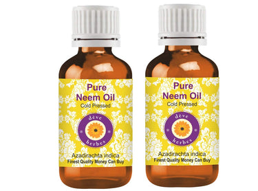 Deve Herbes Pure Neem Oil (Azadirachta indica) Natural Therapeutic Grade Cold Pressed (Pack of Two) 100ml X 2